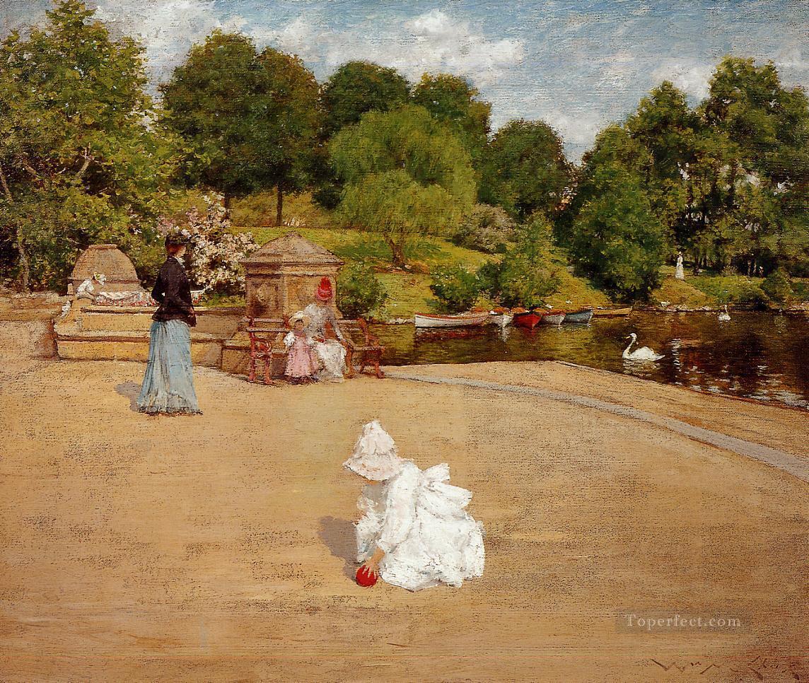 A Bit of the Terrace aka Early Morning Stroll William Merritt Chase Oil Paintings